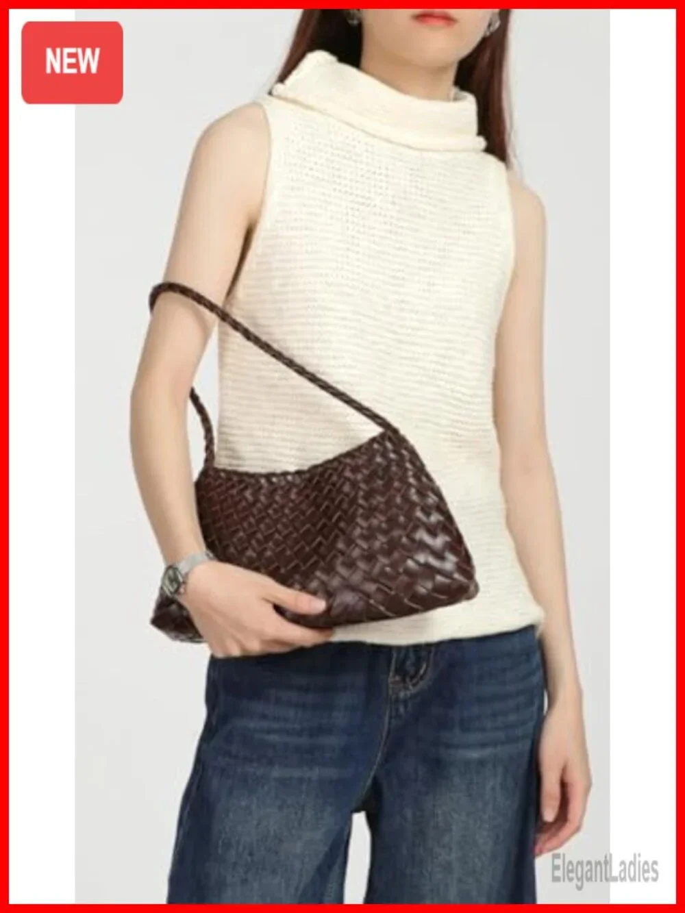 Suede Woven Hobo Bag Faux Leather Tote Shoulder Purse